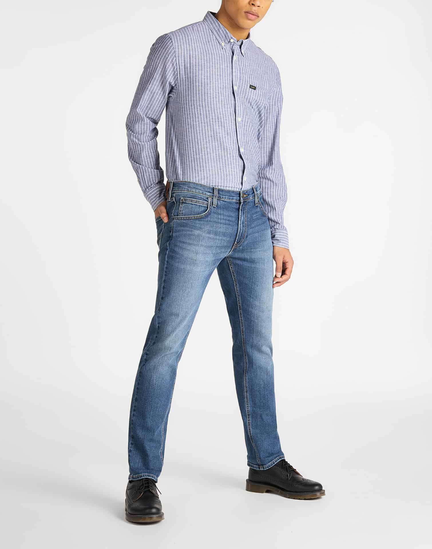 LEE MENS DAREN ZIP FLY BROKEN BLUE 