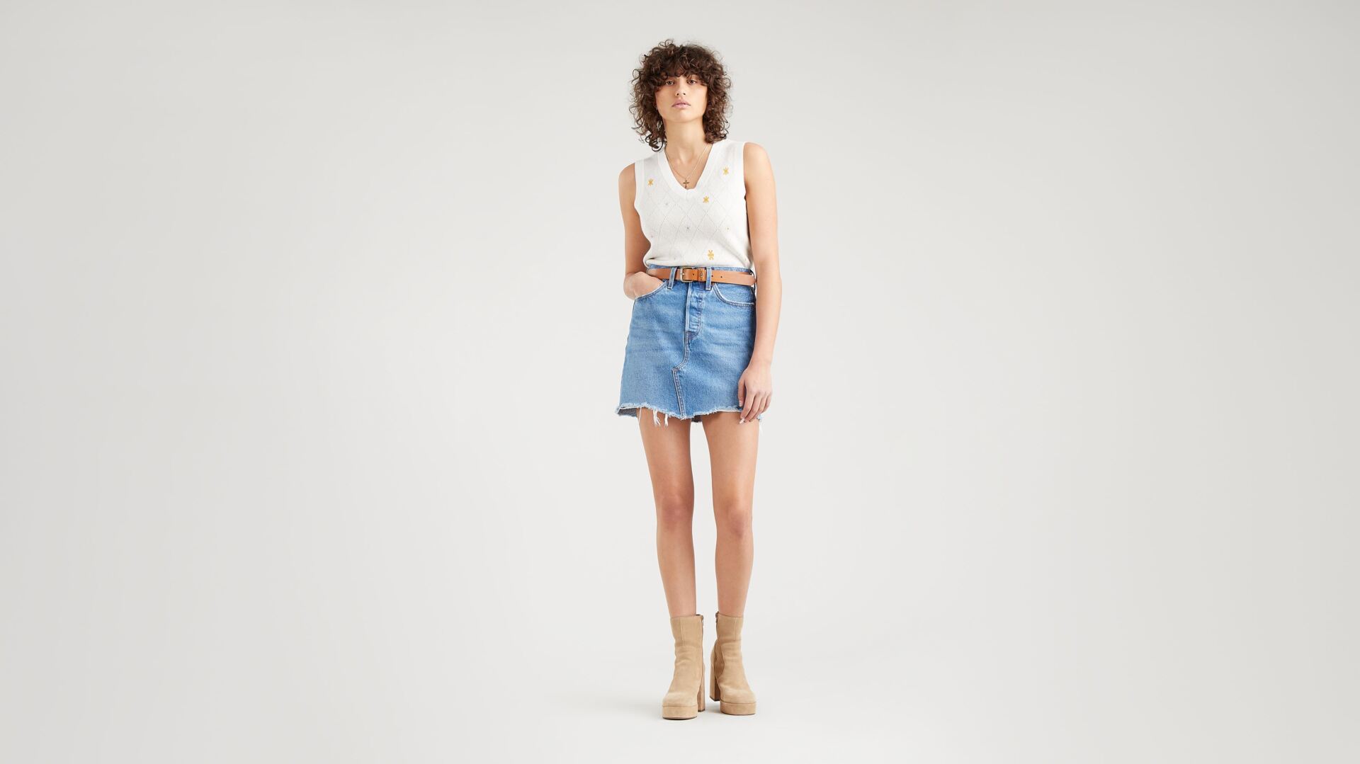 Levis Woman Jean Skirt High Rise Deconstructed Iconic Skirt Blue 77882 ...
