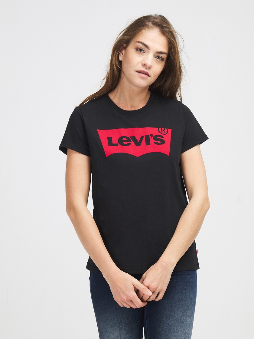 Levi's The Perfect Tee Woman Black T-Shirt 17369-0201 - Barbopoulos store,  Chania