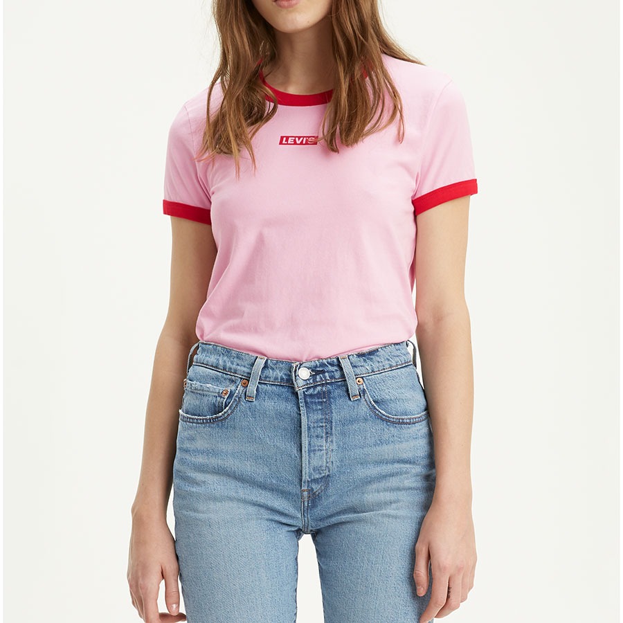 Levi's Perfect Ringer Woman Pink T-Shirt 35793-0038 - Barbopoulos store ...